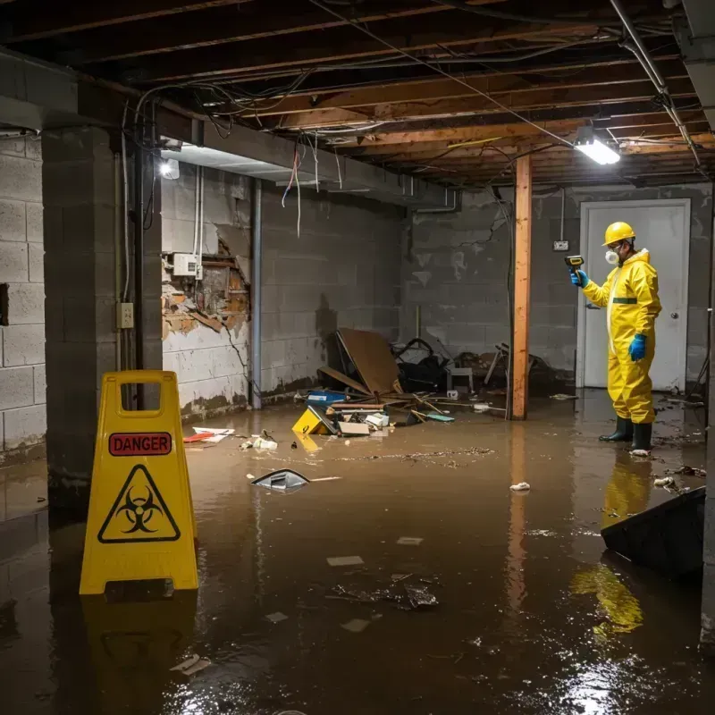 Flooded Basement Electrical Hazard in Spencer County, IN Property